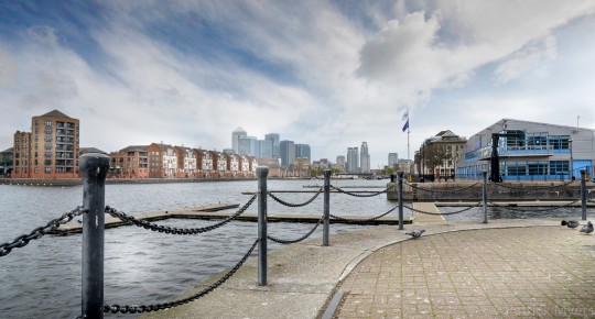 View over Grand Canal Quay towards Canary Wharf
